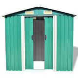 Vidaxl Garden Shed 204x132x186 cm Metal Green