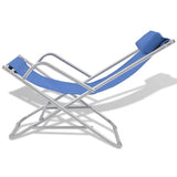 Vidaxl terrasstoelen verstelbaar 2 st staal blauw