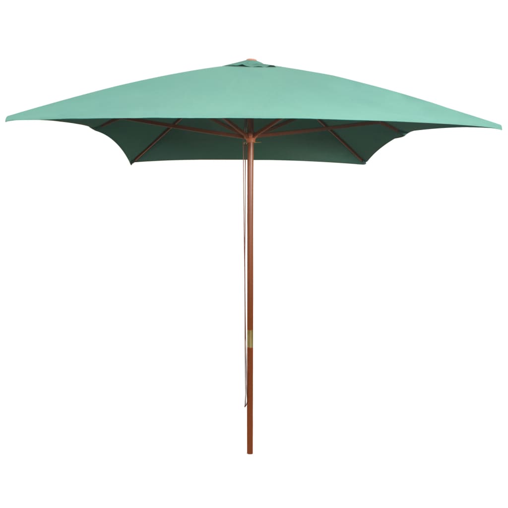 Vidaxl Parasol s dřevěným pólem 200xx300 cm zelená