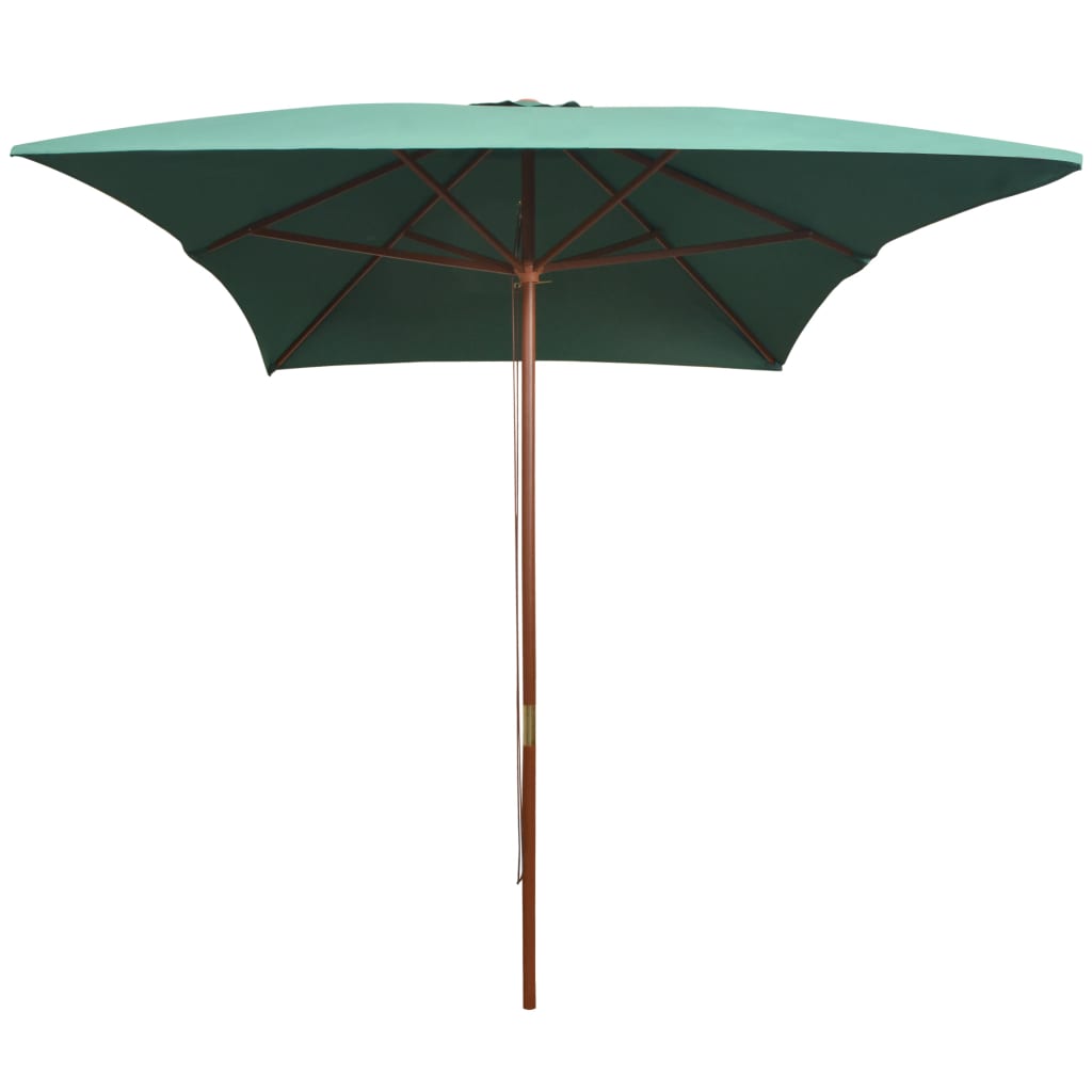 Vidaxl Parasol s dřevěným pólem 200xx300 cm zelená