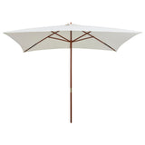 Parasol vidaxl avec poteau en bois 200x300 cm crème blanche