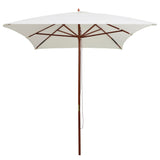 Vidaxl Parasol z leseno palico 200x300 cm krema bela