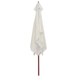 Parasol vidaxl avec poteau en bois 200x300 cm crème blanche