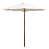 Vidaxl Parasol 270x270 cm Crème en bois en bois blanc