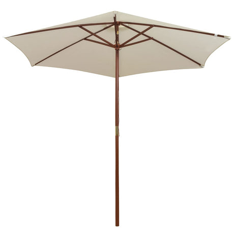 Vidaxl Parasol 270x270 cm Crème en bois en bois blanc