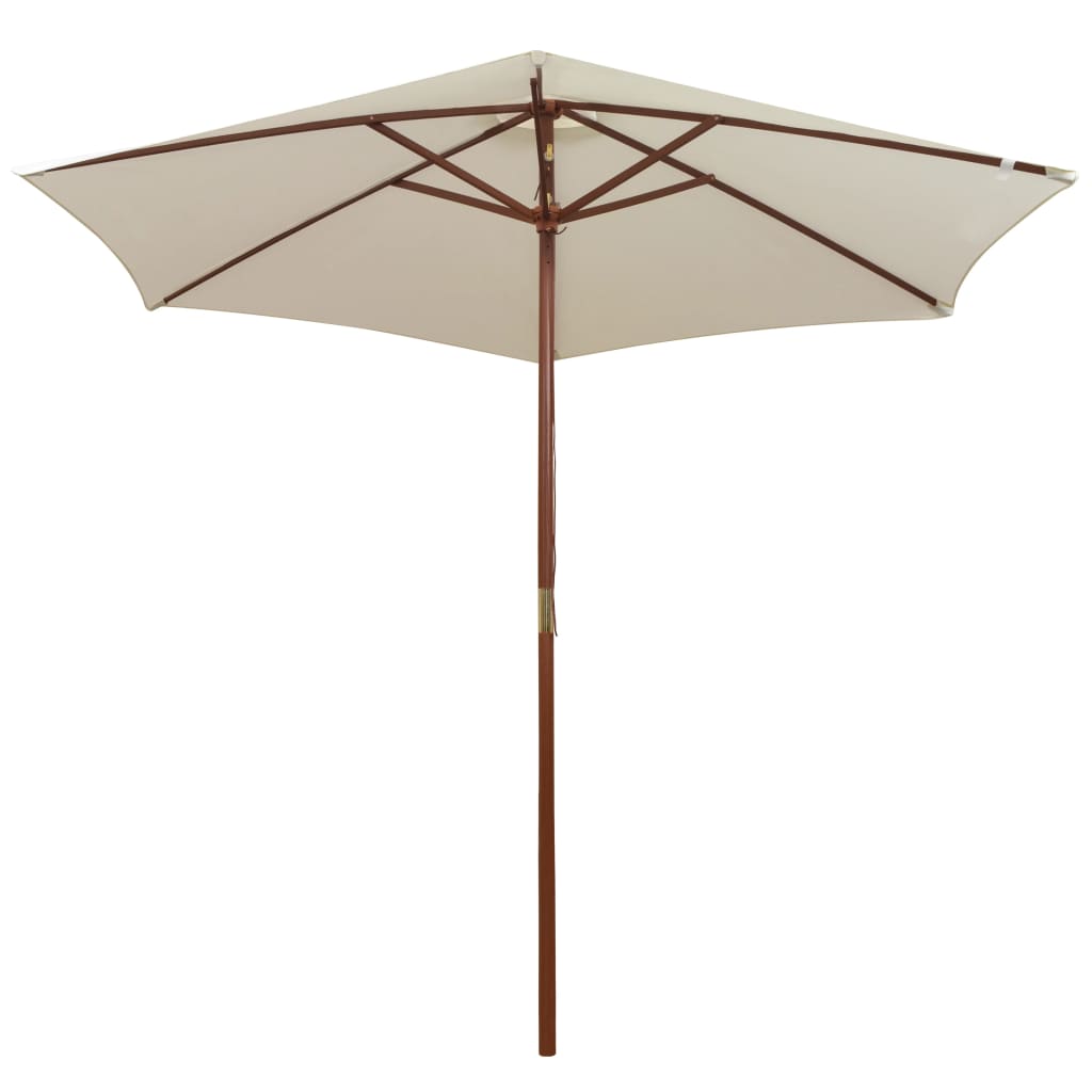 Vidaxl Parasol 270x270 cm wooden pole cream white