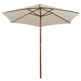 Vidaxl Parasol 270x270 cm wooden pole cream white