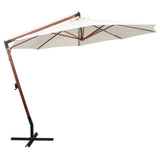 Vidaxl zweefparasol met houten paal 350 cm wit