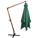 Vidaxl Parasol flottant avec poteau en bois 300x300 cm vert