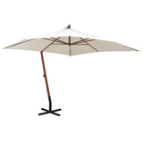 Parasol flotante Vidaxl con poste de madera 300x300 cm blanco