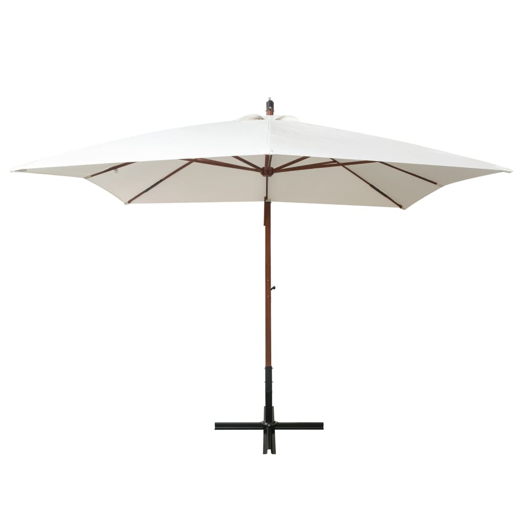 Parasol flotante Vidaxl con poste de madera 300x300 cm blanco