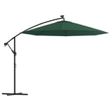 Vidaxl Parasol flottant avec éclairage LED et poteau métallique 300 cm vert