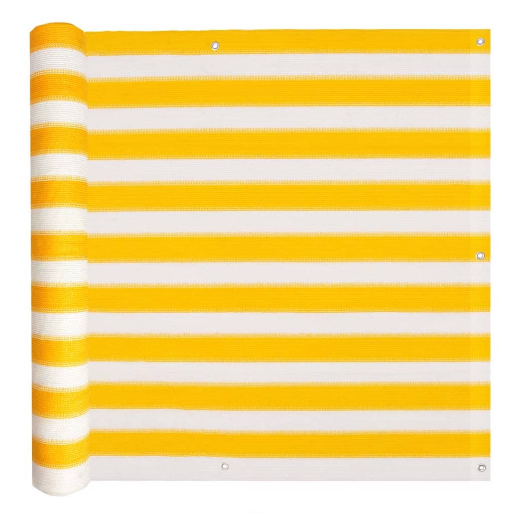 Vidaxl Balcony screen HDPE 75x600 cm yellow and white