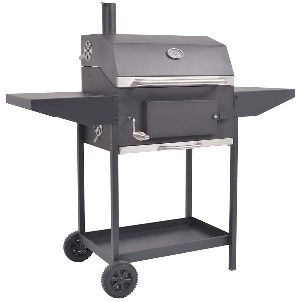 Vidaxl Charcoal Barbecue con underplank nero