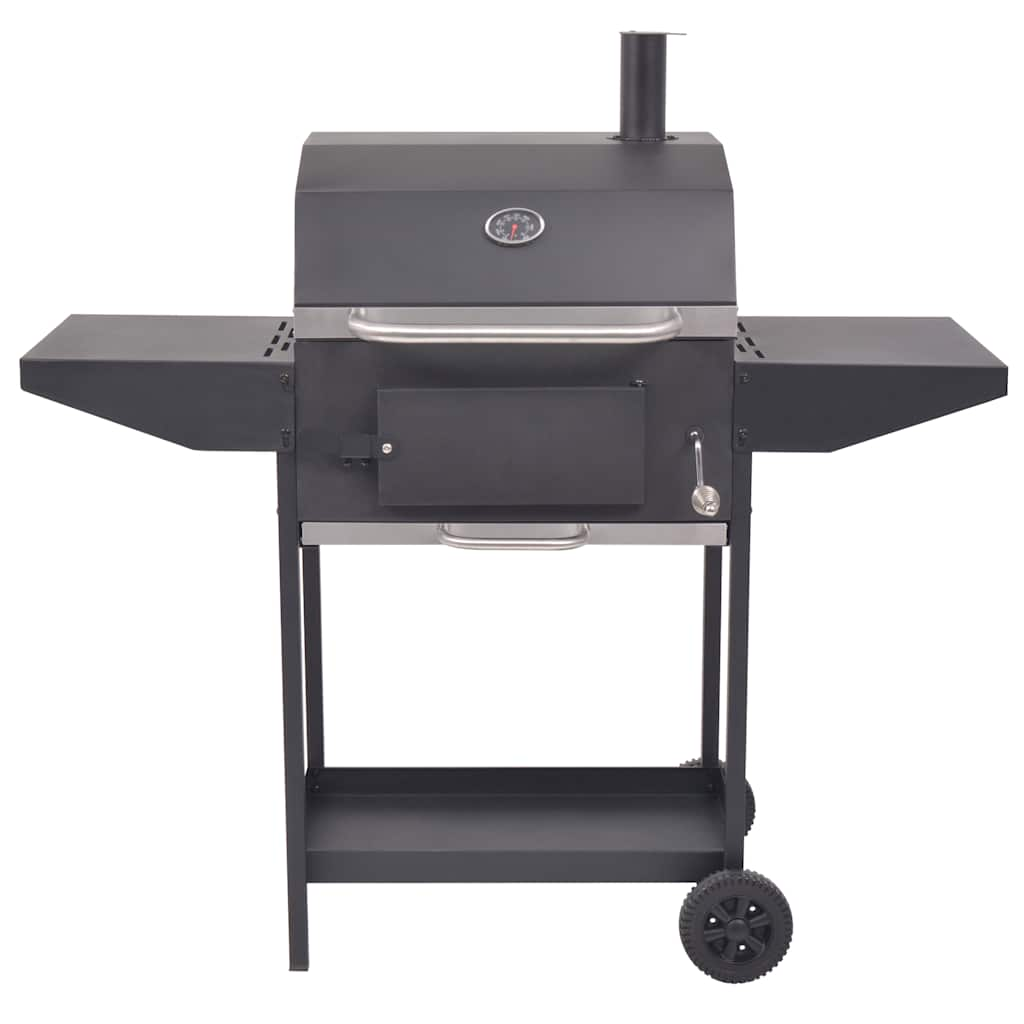 Vidaxl Charcoal Barbecue con underplank nero