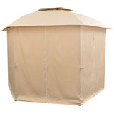 Vidaxl Garden Pavilion avec rideaux Hexagonal 360x265 cm