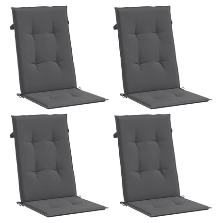 Vidaxl Garden Chair coussins dossier 4 PCS 120x50x3 cm Tissu anthracite