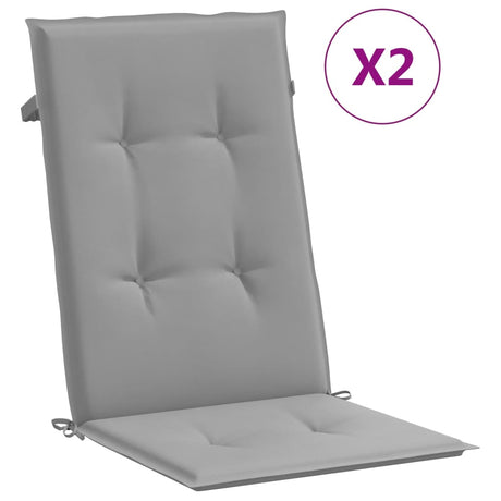 Vidaxl Garden Chair coussins BackRest 2 PCS 120x50x3 cm Fabric Gris