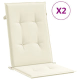 Coussins de chaise de jardin vidaxl 6 st dos haut 120x50x3 cm Crème de tissu -colore