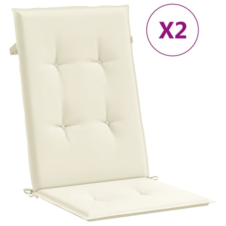 Coussins de chaise de jardin vidaxl 6 st dos haut 120x50x3 cm Crème de tissu -colore