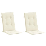Coussins de chaise de jardin vidaxl 6 st dos haut 120x50x3 cm Crème de tissu -colore