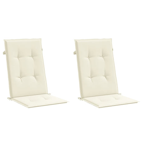 Coussins de chaise de jardin vidaxl 6 st dos haut 120x50x3 cm Crème de tissu -colore
