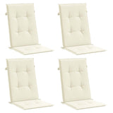 Coussins de chaise de jardin vidaxl 4 ST High arrière 120x50x3 cm Crème de tissu -colore
