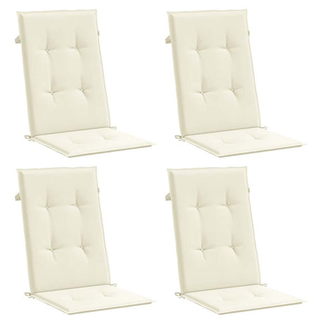Coussins de chaise de jardin vidaxl 4 ST High arrière 120x50x3 cm Crème de tissu -colore