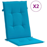 Vidaxl Garden Chair Cushions 2 ST High Back 120x50x3 cm Fabric bleu