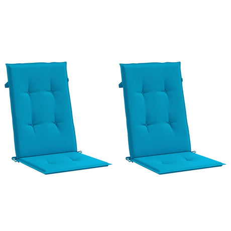 Vidaxl Garden Chair Cushions 2 ST High Back 120x50x3 cm Fabric bleu