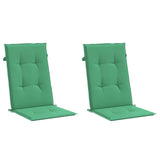 VidaXL Garden chair cushions 2 st high back 120x50x3 cm fabric green