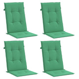 Coussins de chaise de jardin vidaxl 4 ST High arrière 120x50x3 cm tissu vert