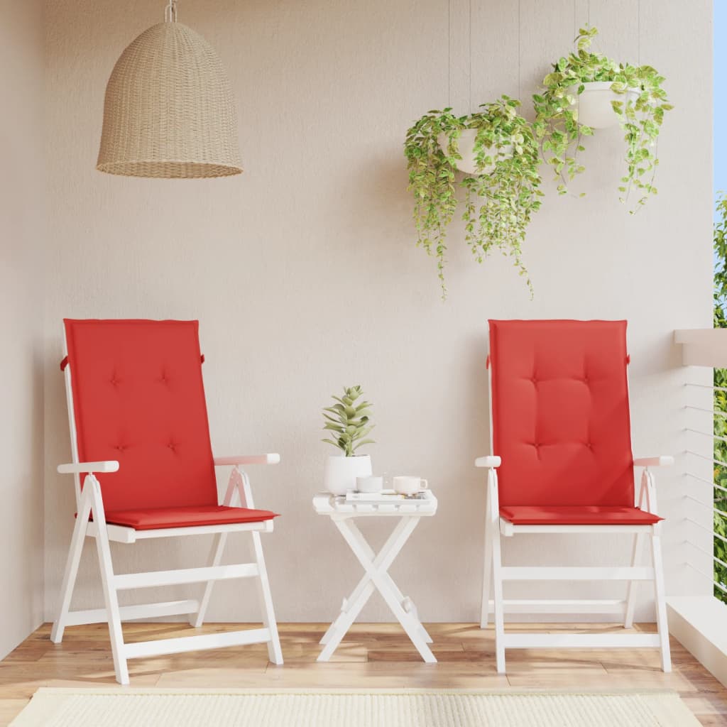 Vidaxl Garden Chair Puter 2 St High Back 120x50x3 cm stoff rød