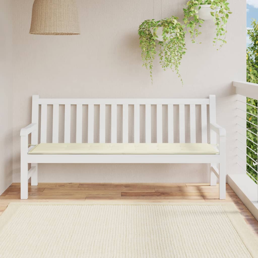 Vidaxl Garden Bench Cushion 180x50x3 CM Oxford Fabric Crème -Coled