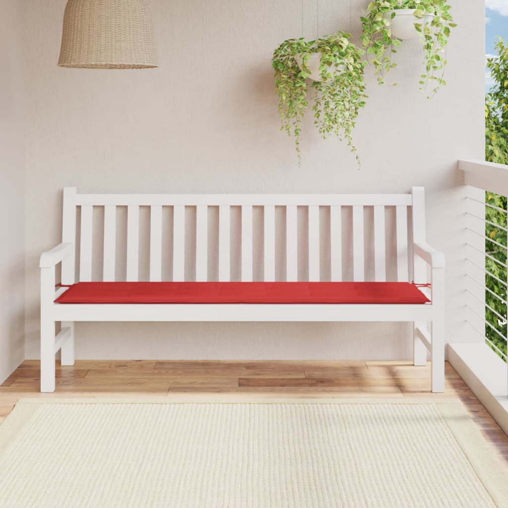 Vidaxl Garden Bench Cushion 180x50x3 cm Oxford stoff rød