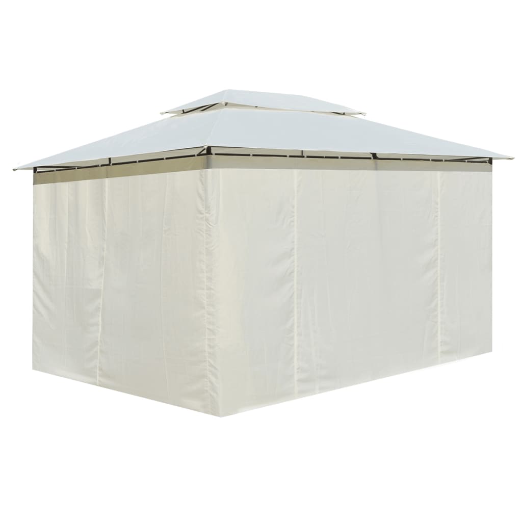 Vidaxl Garden Pavilion med gardiner 4x3 m hvit