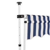 Vidaxl Luifel étend manuellement les rayures bleues et blanches de 150 cm