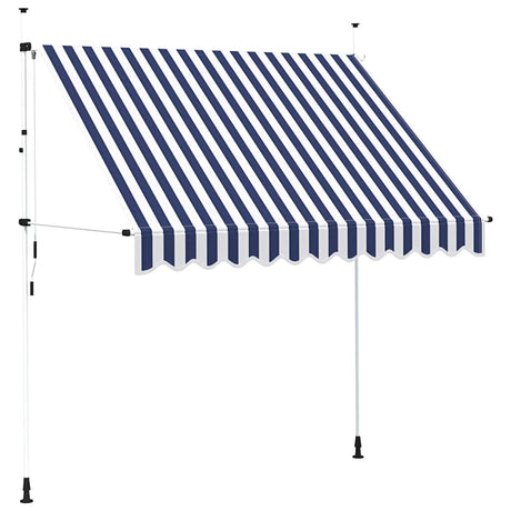 Vidaxl Luifel étend manuellement les rayures bleues et blanches de 250 cm
