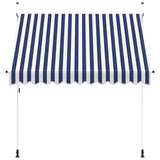 Vidaxl Luifel étend manuellement les rayures bleues et blanches de 250 cm