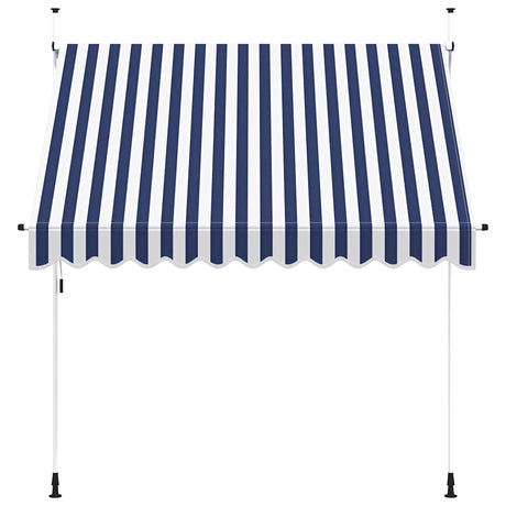Vidaxl Luifel étend manuellement les rayures bleues et blanches de 250 cm