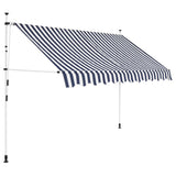 Vidaxl Luifel étend manuellement les rayures bleues et blanches de 300 cm