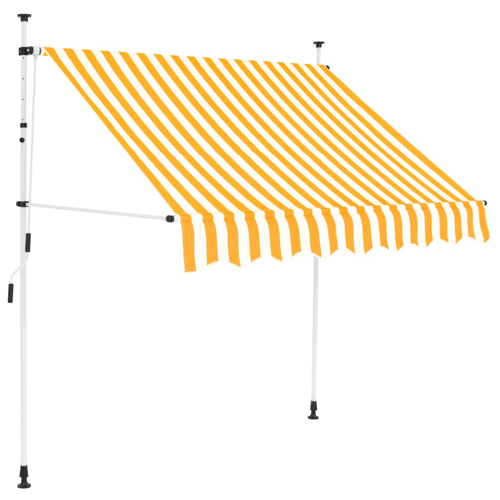 Vidaxl Luifel utvider manuelt 200 cm oransje og hvite striper