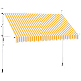 Vidaxl Luifel étend manuellement les rayures orange et blanches de 350 cm