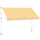 Vidaxl Luifel étend manuellement les rayures orange et blanches de 400 cm