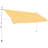 Vidaxl Luifel utvider manuelt 400 cm oransje og hvite striper