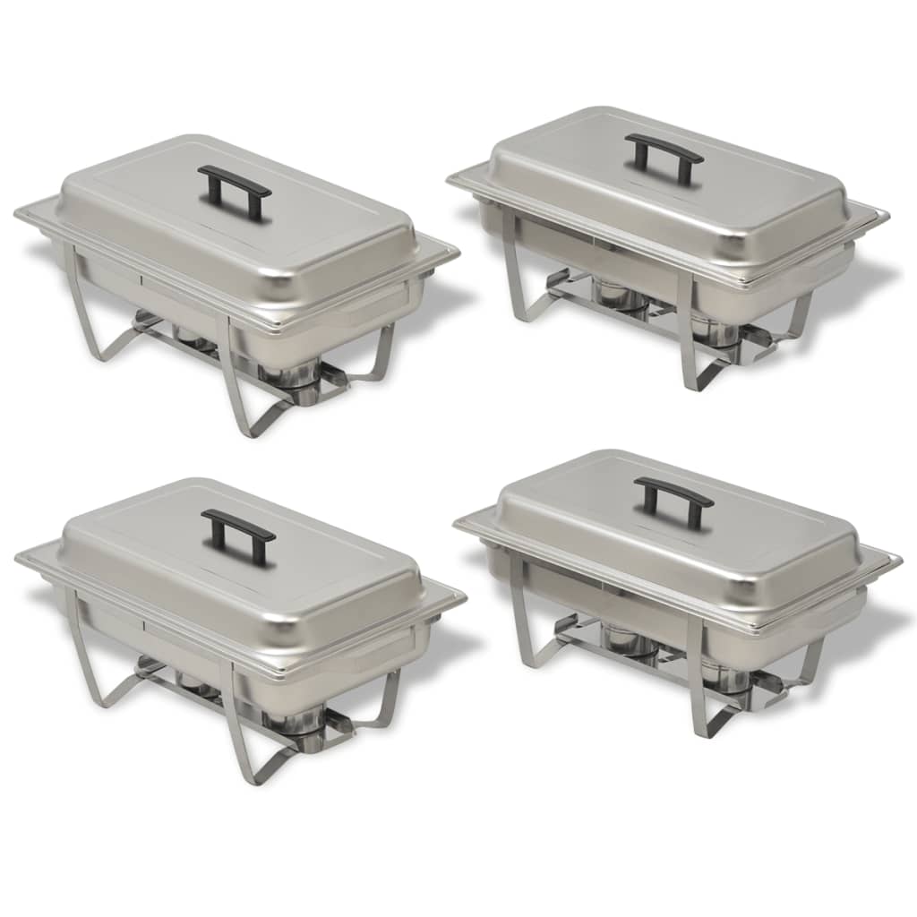 Vidaxl ensemble de frottements en acier inoxydable 4 pièces
