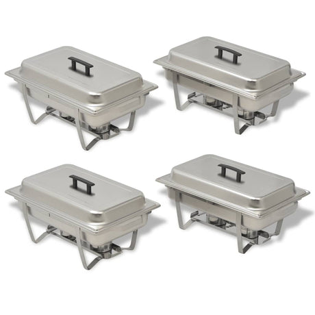 Vidaxl ensemble de frottements en acier inoxydable 4 pièces