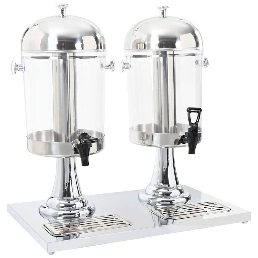Vidaxl double sapdistenser en acier inoxydable 2x8 L