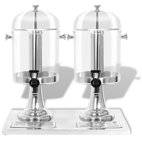Vidaxl double sapdistenser en acier inoxydable 2x8 L
