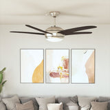 Ventilateur de plafond Vidaxl avec lampe 128 cm brun